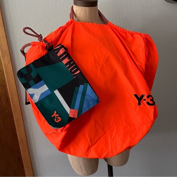 Y-3 Handbags - NEW Y-3 Solar Orange Beach Bag Tote FS2369 Zipper Top Removable Pouch Yohji